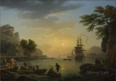 londongallery/claude-joseph vernet - a landscape at sunset